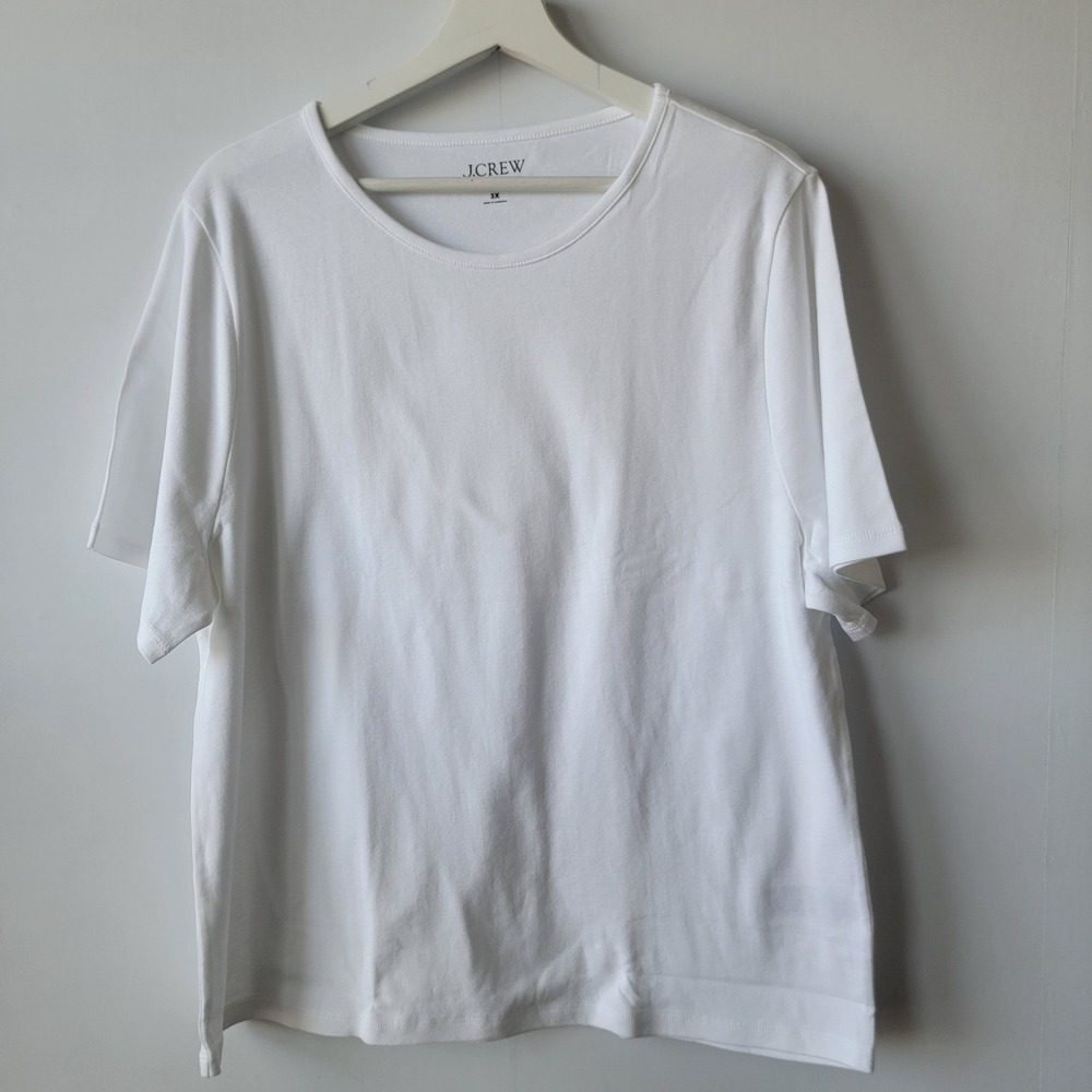 J.crew women's Slim perfect-fit T-shirt size 3X short sleeve minimalist white